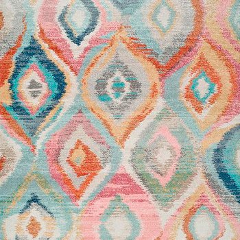 Alfombras 100% Polipropileno HEAT-SET FRISÈ Alfombra geométrica rombos inscritos multi 140x200